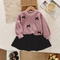 thumbnail image 4 of Mnyotv Spring Fall Clothes for Girls Long Sleeve Bow Tops and Skirts 2Pcs Sets Back to School Outfits Size 2-3Y, 4 of 6
