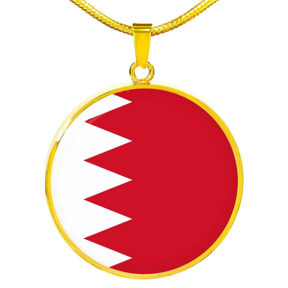 Express Your Love Gifts Bahrain Flag Necklace Bahrain Flag Stainless