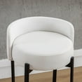 thumbnail image 6 of Guyou 26" Modern Bar Stool Set of 2, PU Round Kitchen Stool with Metal Legs, Upholstered Counter Height Stools for Kitchen Islands Dining Room Bar, White, 6 of 7