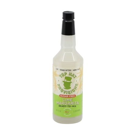 Top Hat Keto Sugar Free Lime Margarita Mix - Naturally Sweetened with Monk Fruit - 32oz Liquid Plastic Bottle