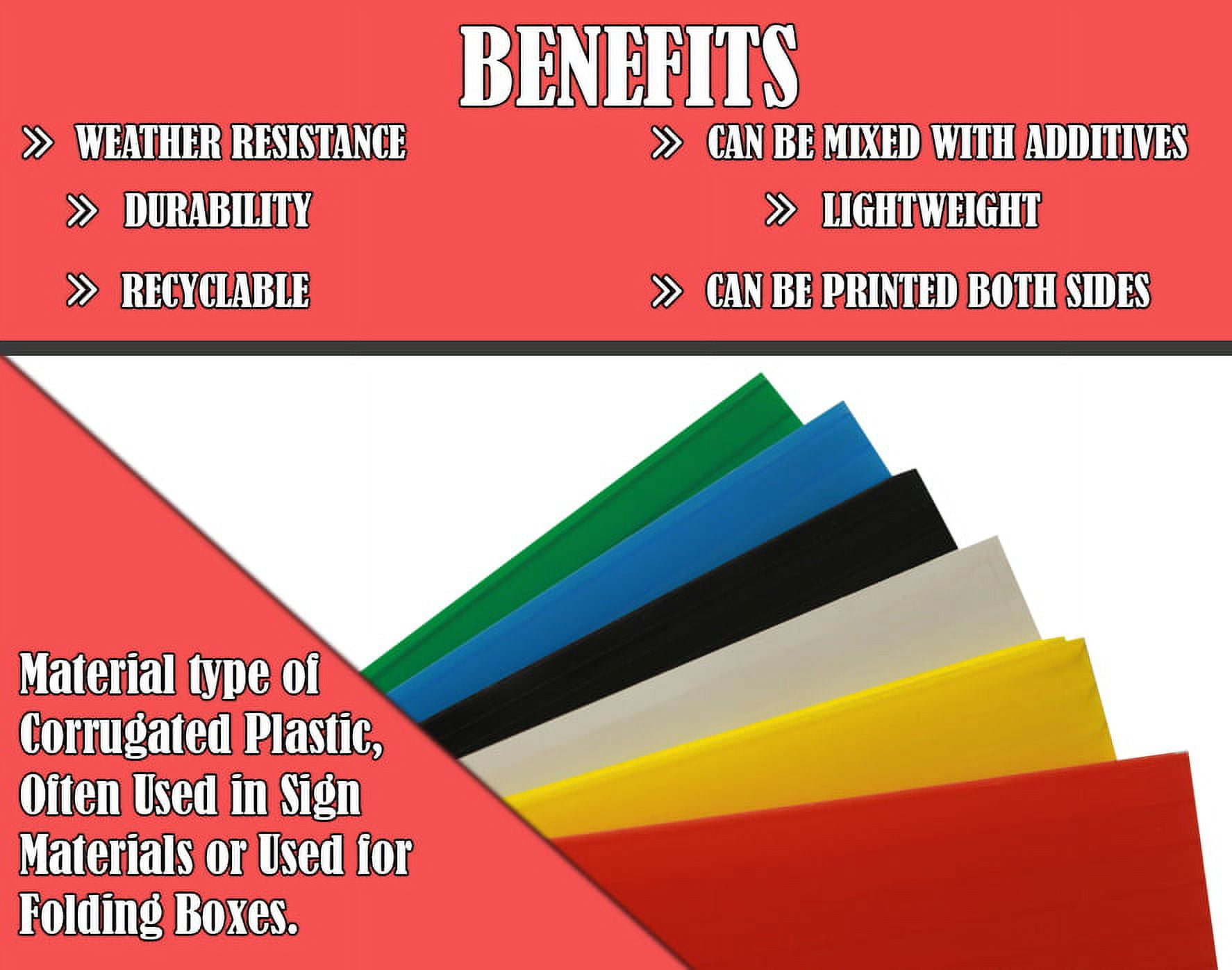36x36 4mm Corrugated Plastic Sheets 10 Pack White Waterproof Lightweight, Blank Boards Double Sided for Lawn Signs, Garage Sales and Real State. Various Sizes, Colors by WholesaleArtsFrames-com
