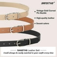 thumbnail image 4 of Women Leather Belt With Long Gold Curved Pin Buckle, 4 of 5