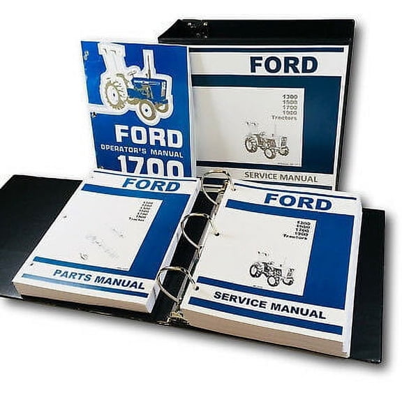 Ford 1700 Tractor Service Parts Operators Manual Shop Book Overhaul Repair Set