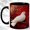 Black, variant on White Dove Coffee Mug, Red Nature Bird Mug, Ceramic 11 oz