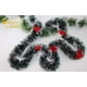thumbnail image 5 of Guirnalda de oropel de Navidad, guirnalda de puntas blancas como la nieve de color verde oscuro con lazos rojos, decoración de árbol de Navidad de fiesta navideña, 2 piezas/juego, 6.5 pies/pieza Ormromra WMZL-2215, 5 of 7