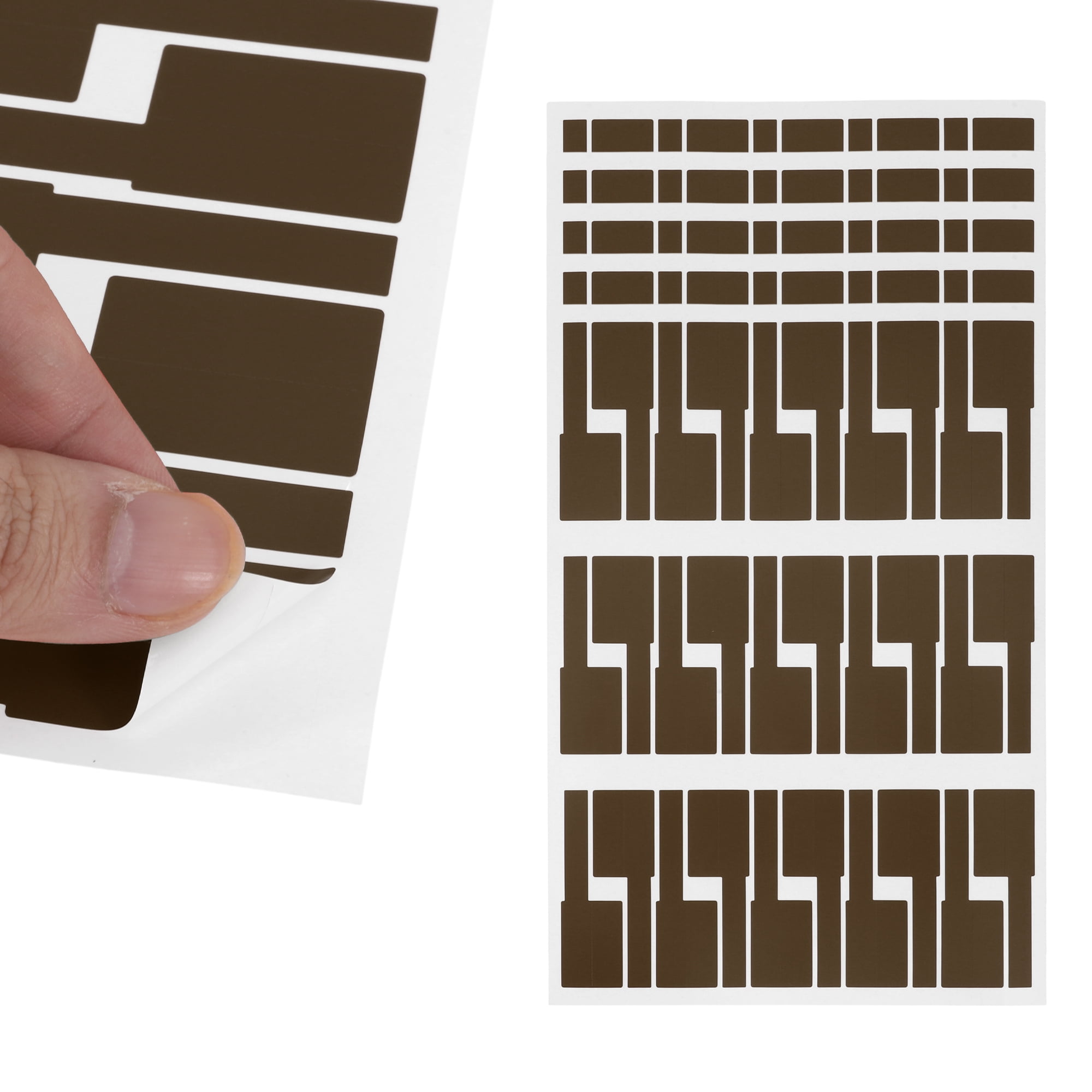 Unique Bargains Handwritable P-Type Gift Stickers 3.31"x1.02" 6 Pcs Deep Brown