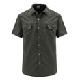 thumbnail image 2 of Camisas s Para Hombre Slim Fit Camisas de para hombre, camisas de trabajo de viaje de manga corta, camisas con botones de verano para hombre (Green, L), 2 of 5