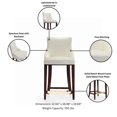 thumbnail image 4 of Shubert Counter Stool with Solid Wood Base in Ivory - Set of 3, 4 of 7