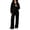 Black women two piece lounge set a1, variant on BRELIL Women Two Piece Lounge Set Collared Long Sleeve Pullover Tops Wide Leg Pants Matching Casual Outfits Solid Loungewear Tracksuit Vacation Travel, Wine XL