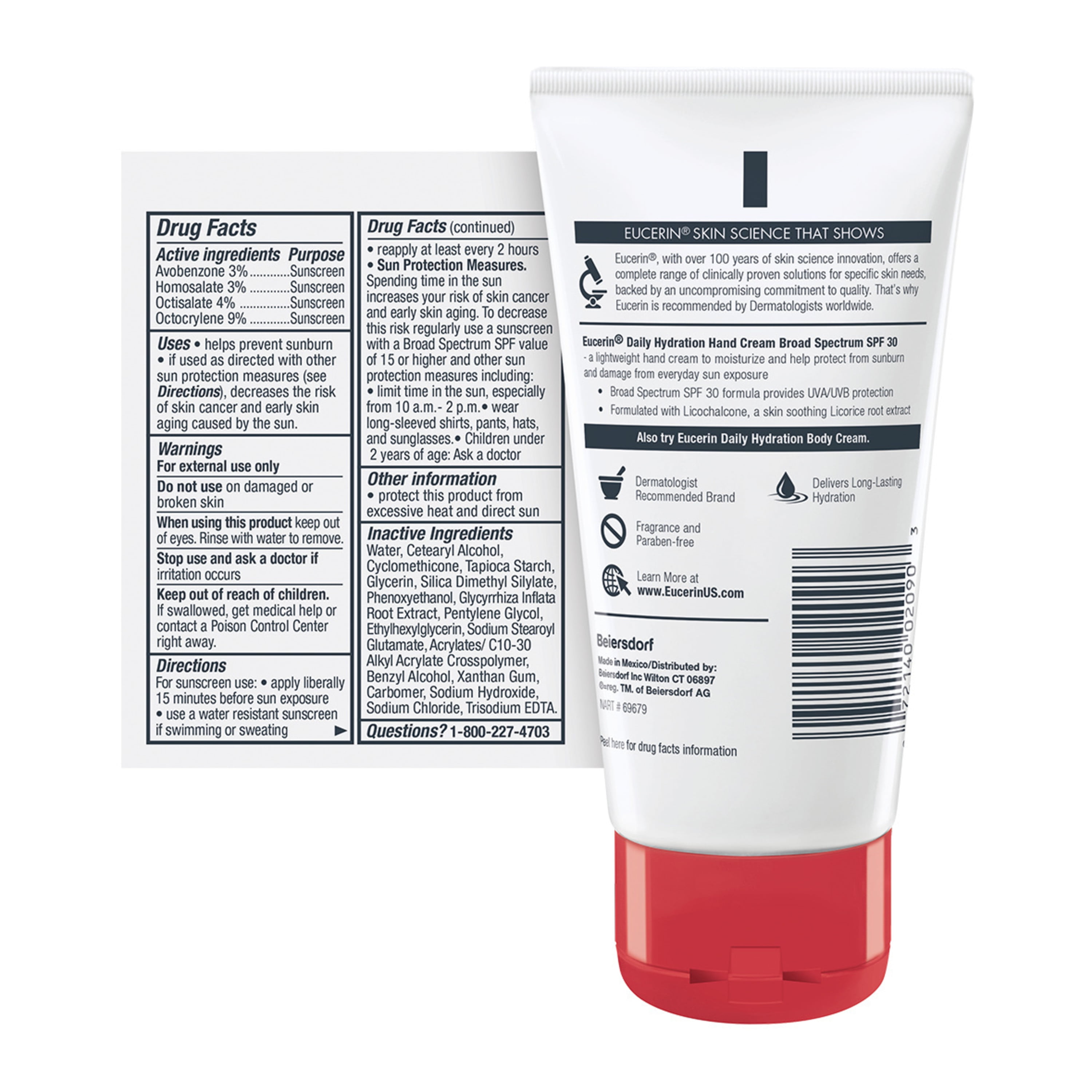 Eucerin Daily Hydration Broad Spectrum SPF 30 Hand Cream, 2.7 OZ