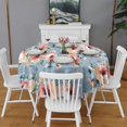 thumbnail image 2 of Pioneer Flower Floral Print Pattern Round Tablecloth 60"x60",Wrinkle Wipeable Table Cloth for Kitchen Dining Room Picnic Patio Party, 2 of 6