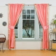 thumbnail image 3 of Rod Pocket Sheer Sari Curtains 80" W x 96" L matching tiebacks- Handcrafted Pink Indian Drapes Unlined for light & airy ambience Perfect for Living/Bedroom/Dining Room Sold in Pairs, 3 of 5