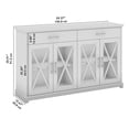 thumbnail image 3 of Bowery Hill Engineered Wood Buffet Cabinet with Drawers in Linen White Oak, 3 of 16