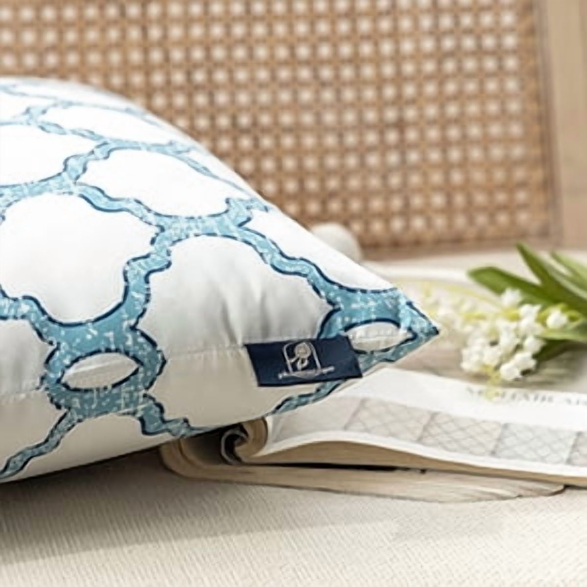 Phantoscope 12x20 Decorative Throw Pillow Covers, Blue, Set of 4