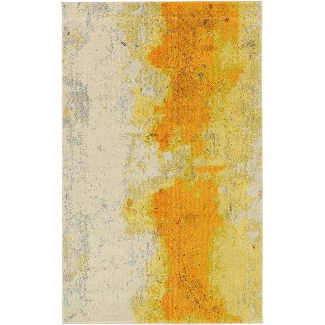 Unique Loom Estrella Distressed Area Rug 3' 3 x 5' 3 Rectangle Yellow/Beige