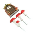 thumbnail image 3 of Puerta de hadas y hongos pintados a mano, exquisito hongo brillante con protección contra las heladas para jardín y patio., 3 of 14