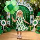 thumbnail image 2 of Niñas Vestido de Día de San Patricio Manga Corta Cuello Redondo Casual para 3-12 Años Niños Niños Verano, 2 of 8