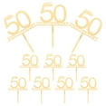 thumbnail image 3 of LOLIPPYY 10pcs Cake Topper Set 50th Anniversary Letter Centerpiece Sticks for Birthday Party Celebration and Wedding Decorations, 3 of 7