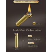 Unique Swiss Vintage Windproof Trench Kerosene Lighter,Soft-Flame,Cigar,Refillable,Outdoor,Compact and Portable,Double-Flame Jet,Copper,Gift Packaging,Gift for Men, Thorens One Press Ignition​