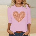 thumbnail image 2 of Valentine's Day T-Shirts for Women Womens 3/4 Sleeve Tops Plus Size Womens V Neck T Shirts Womens Shirts Spring Womens Clothing, 2 of 4