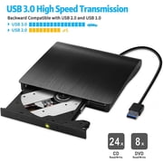 External CD DVD Drive with USB 3.0 Portable DVD/CD+/-RW Player Burner for Laptop PC Mac HP
