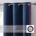 thumbnail image 2 of THD Lawrence 100% Blackout Thermal Grommet Window Curtain Panels for Bedroom and Living Room - Total Privacy and Energy Efficiency - Set of 2, 2 of 4