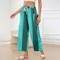 thumbnail image 4 of VV AVEORS Striped Linen Pants Women Baggy Casual Barrel Leg Pants Polka Dots Elastic Waist Wide Leg Trousers With Pockets Green 3XL, 4 of 8