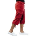 thumbnail image 3 of X RAY JEANS Mens Belted 18" Inseam Below Knee Long Cargo Shorts, Jester Red, 44, 3 of 5