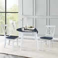 thumbnail image 2 of 42" Round Solid Wood Dual Drop Leaf Table with 2 Chairs in White/Heather Gray, 2 of 6