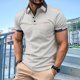 thumbnail image 1 of pstuiky camisetas de hombre, Camiseta de moda para hombre, informal, de color liso, con botones y bolsillos, con solapa, versátil. camisas casuales para hombre l, 1 of 3