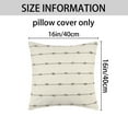 thumbnail image 5 of Unique Bargains 2 Pack Striped Boho Decorative Cushion Pillow Covers Modern Square Neutral Brown 16" x 16", 5 of 6