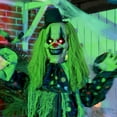 thumbnail image 2 of 6.1FT Life Size Outdoor Halloween Decoration, Animatronic Circus Clown, Sound and Motion Activated Animated Prop with Light Up Eyes, Talking and Laughter, 2 of 9