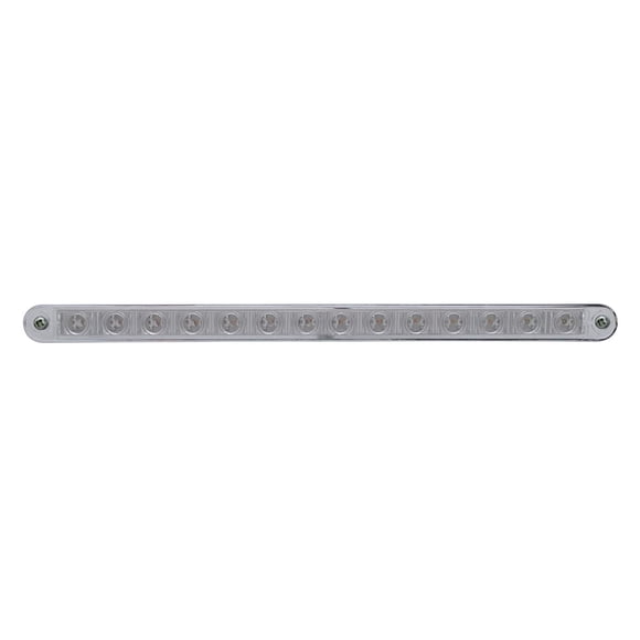 United Pacific Barra de luces intermitentes de 14 LED de 12 pulgadas con bisel - LED ámbar/lente transparente