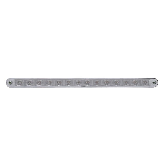 United Pacific Barra de luces intermitentes de 14 LED de 12 pulgadas con bisel - LED ámbar/lente transparente