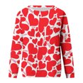 thumbnail image 4 of Womens Valentines Long Sleeve Shirts Casual Oversized Round Neck Printed Pullover Lightweight Tops Fall Clothes, 4 of 4