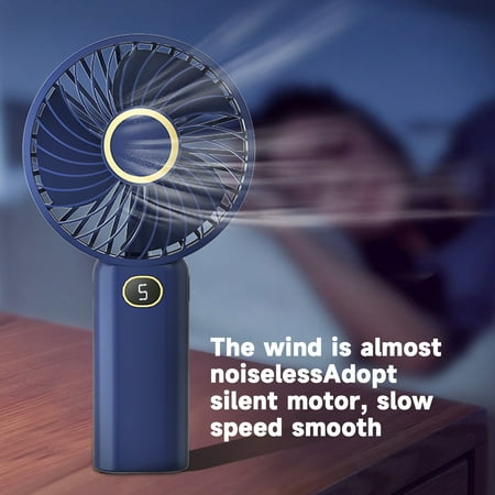 

Pebbuoy Small Portable Fan Low Noise Rechargeable Speed Adjustable Lightweight Handheld Fan Personal Air Conditioner