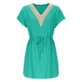 thumbnail image 2 of Sentmoon Robes Semi-Formelles pour Femmes Entraînement Col en V Robes pour Femmes Bloc de Couleur Extensible Coupe Régulière Robe Athlétique pour Femmes Taille Élastique Essentiels de Plage pour Famille pour Boîte de Nuit et Bar, 2 of 7