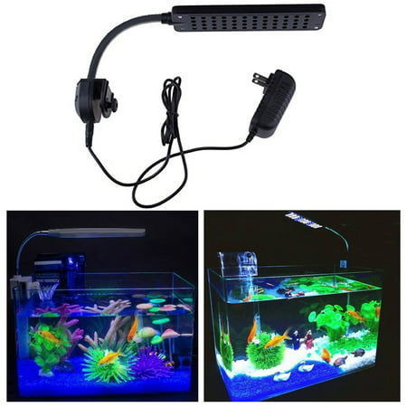 48 LED 2 Mode Fish Tank Aquarium Plant Grow Clip White Blue Light (Best Led Aquarium Lighting System)