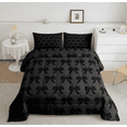 thumbnail image 2 of Manfei Cute Bow 2pcs Twin Comforter Set - Black Bowknot Kawaii Princess Style, 2 of 8
