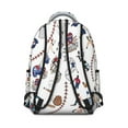thumbnail image 3 of Baseball Pattern Backpack for School,Cute School Bag,Schoolbag with Adjustable Shoulder Straps & Padded Back,15.3"x11"x7.1"., 3 of 6