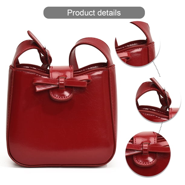Bolso Bandolera para Mujer Con Lazo Piel Sintética Color Sólido Viajes