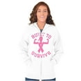 thumbnail image 3 of Built Survive Breast Cancer Awareness Womens Plus Size Graphic Zipper Hoodie Brisco Brands 5X, 3 of 5