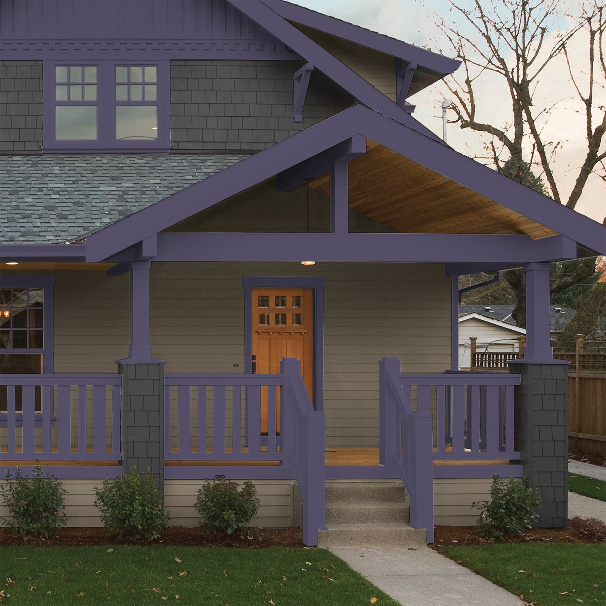 Glidden One Coat Magic Spell / Purple Semi-Gloss Exterior Paint with Primer, 1 Gallon
