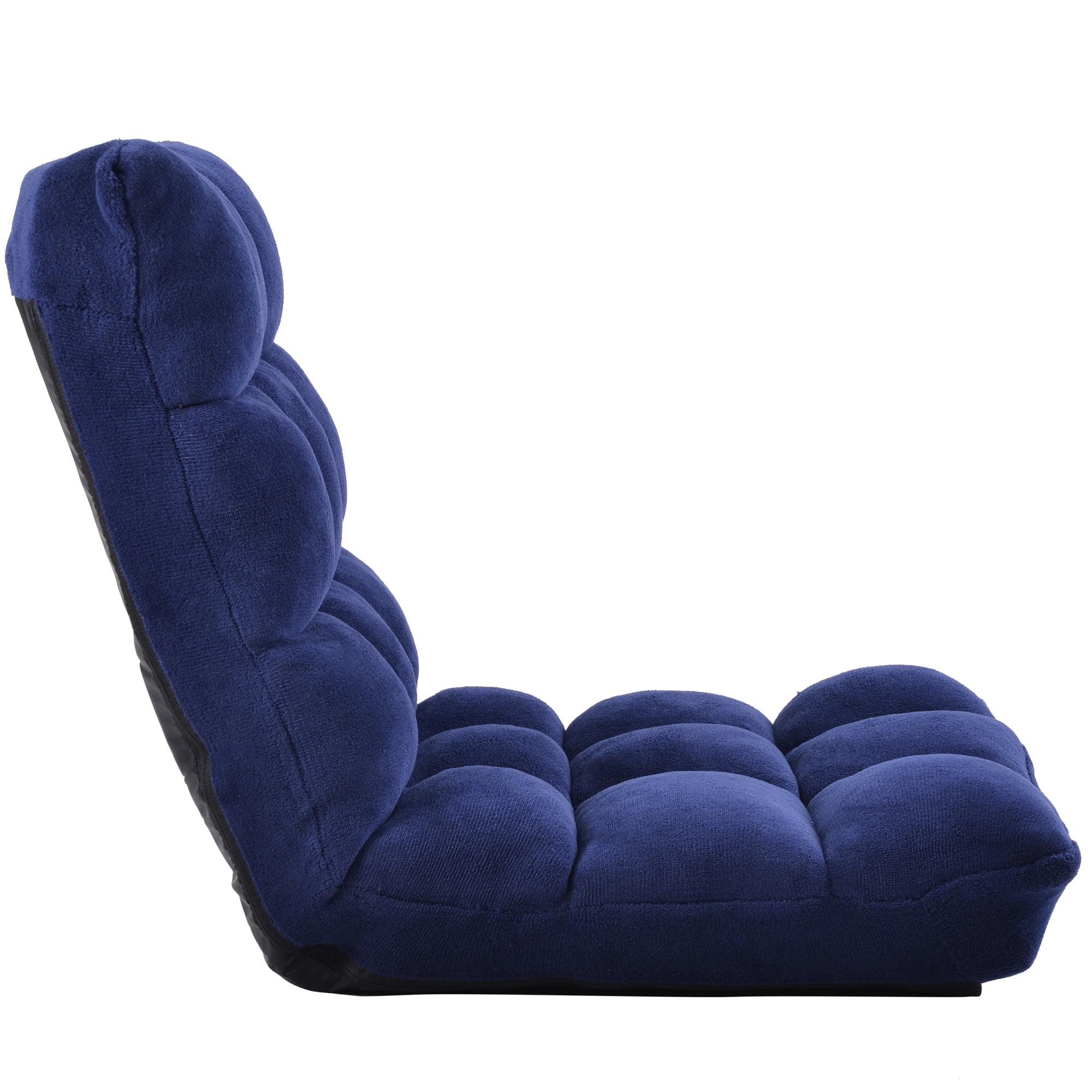 Kepooman Fabric Upholstered Folding Floor Chair for Living Room Bedroom, Blue Kepooman Fabric Upholstered Folding Floor Chair for Living Room Bedroom, Blue
