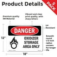 thumbnail image 2 of Oxidizer Storage Area Only OSHA Danger Vinyl Decal Label 18 Inch x 12 Inch - 5 Pack, 2 of 6