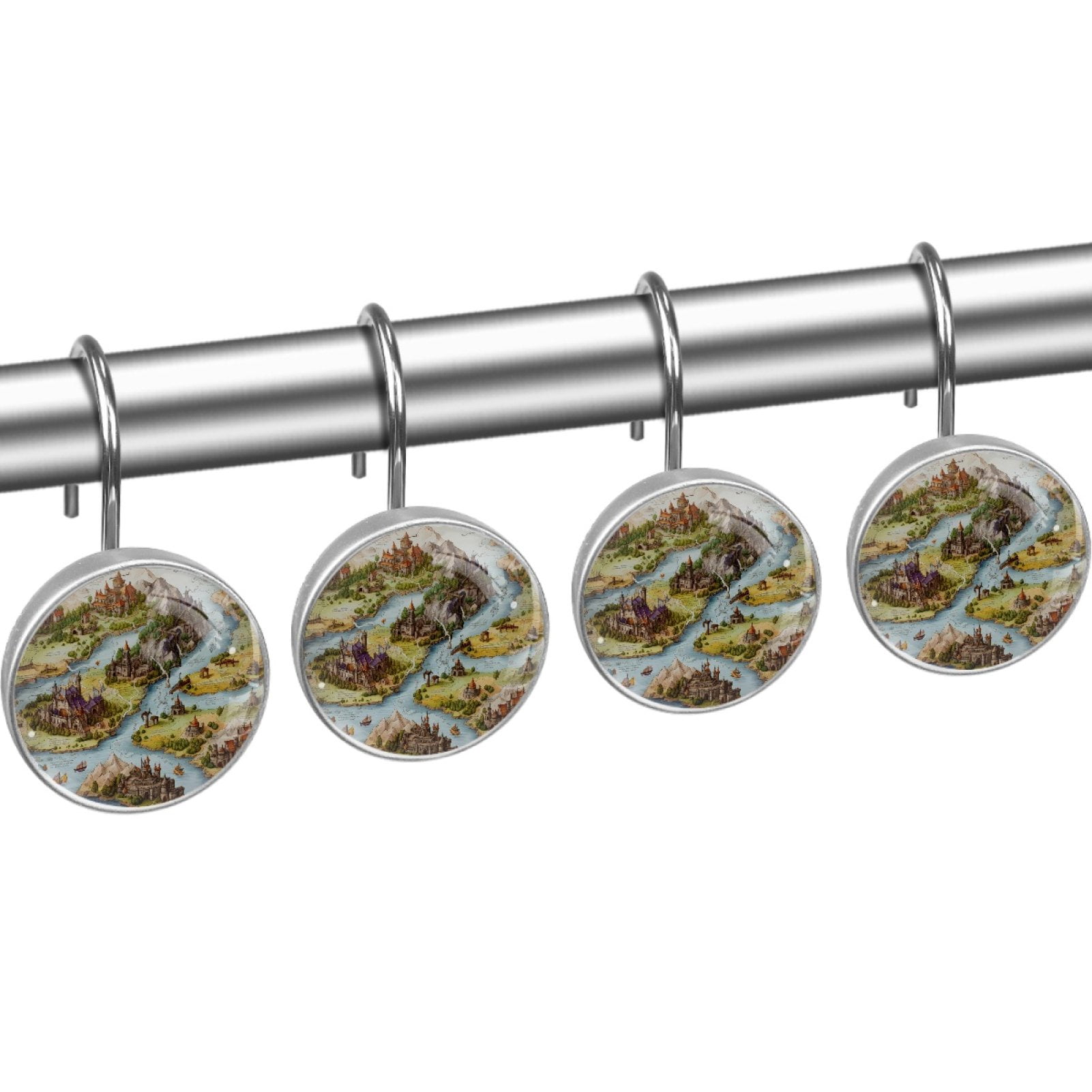 HemaKayy Sturdy Stainless Steel Shower Curtain Hooks, 12 Count