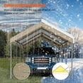 thumbnail image 6 of Walsunny Carport 10 x 20 ft Heavy Duty Carport Car Canopy with Powder-Coated Steel Frame, Portable Garage for Car, Boat, Shelter Party Tent with 180g PE Tarp, 6 of 9
