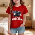 thumbnail image 2 of mgoYE USA 250th Birthday Celebration Top, Girls Boys’s 4th of July Patriotic Short Sleeve Shirt America 250th Anniversary T Shirt Boys(Red,5-6 Years), 2 of 5