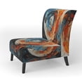 thumbnail image 3 of Designart "Dynamic VORTEX" Orange Spiral Upholstered Accent Chair - Modern Arm Chair For Bedroom, 3 of 5