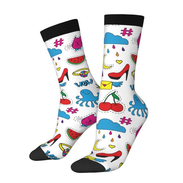 Balery Summer Calcetas Largas con Estampado para Hombre y Mujer – Suaves y Transpirables, Talla Única (US 5-11)